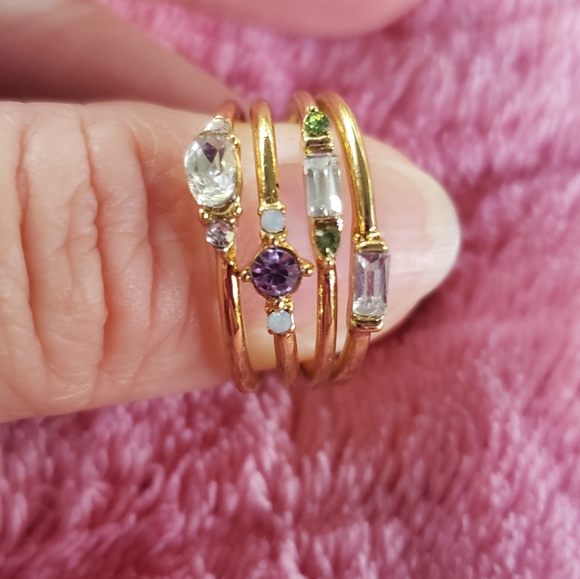 ENCHANTED JEWELS 14K GOLD FILLED EMERALD AMETHYST TOPAZ RINGS - Picture 4 of 6